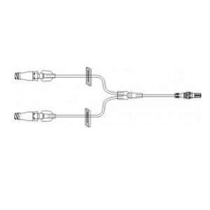 6" Small Bore Bifuse Extension Set w/Removable 2 MicroCLAVE, 2 Clamps, Rotating Luer